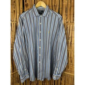 Polo Ralph Lauren Stanton Classic Fit Men's Long Sleeve Blue White Stripe XL